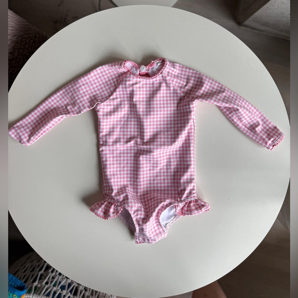 Minnow Pink Gingham Swimsuit size 1